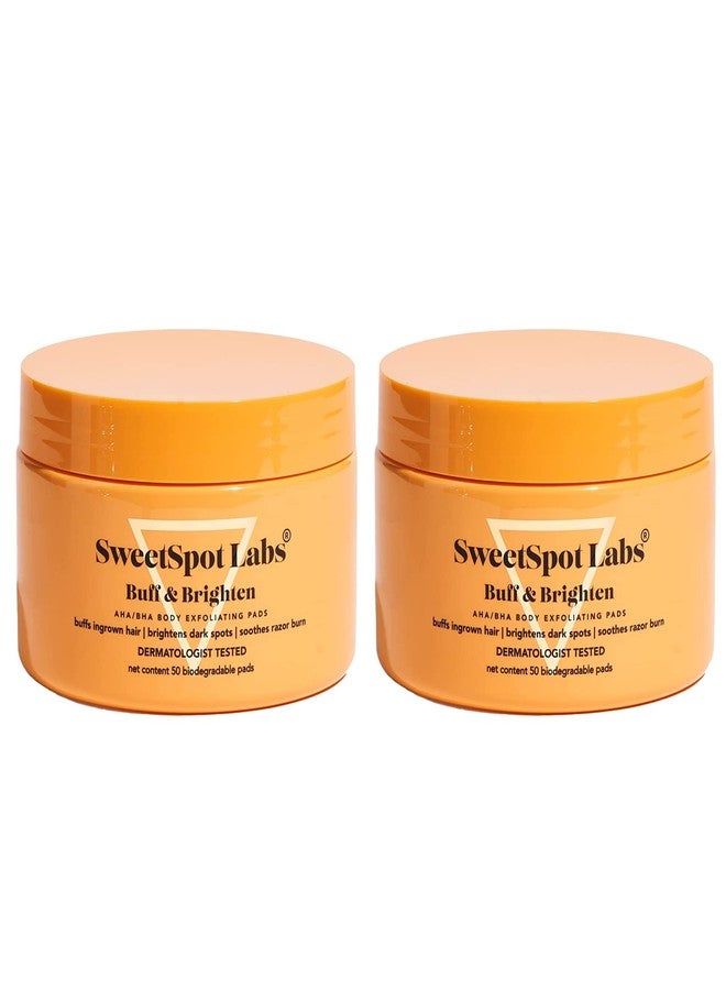 SweetSpot Labs Buff & Brighten [2 Pack] Daily Ingrown Hair Treatment with Salicylic Acid and Niacinamide, Safe for Bikini Area, Exfoliating & Brightening Pads - Image 1